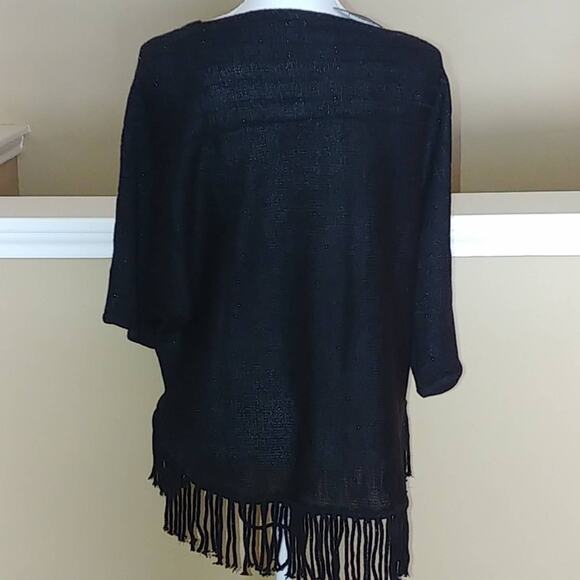 gnw Sweater Lurex Fringe Pullover Silver Threading Medium NWT - Picture 4 of 8